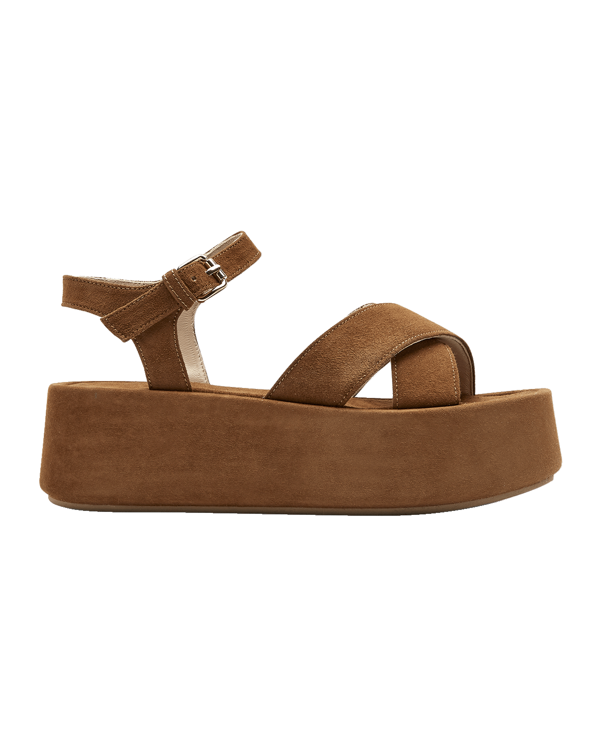La Canadienne Kinsley Platform Ankle-Strap Suede Sandals