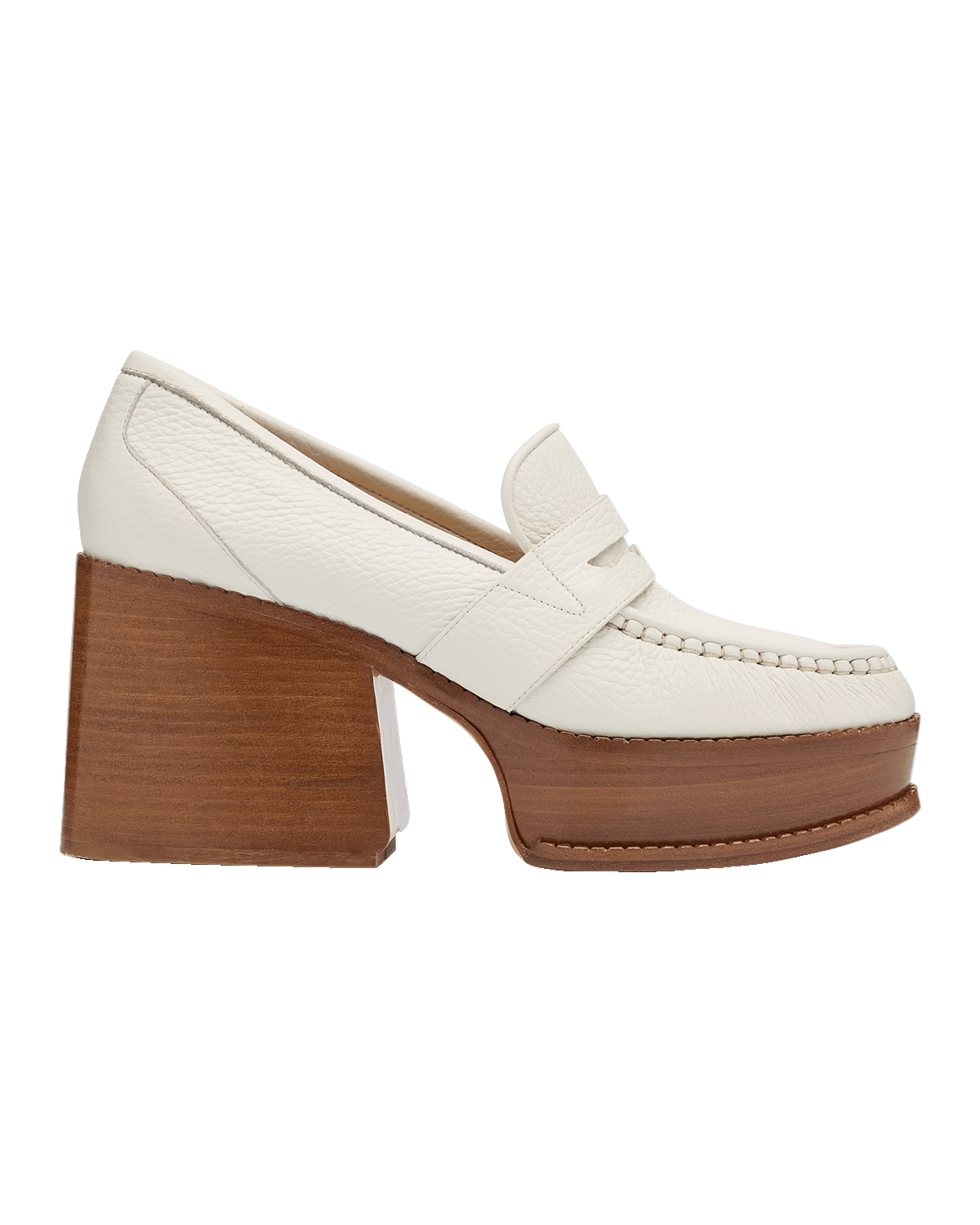 Gabriela Hearst Augusta Leather Heeled Penny Loafers