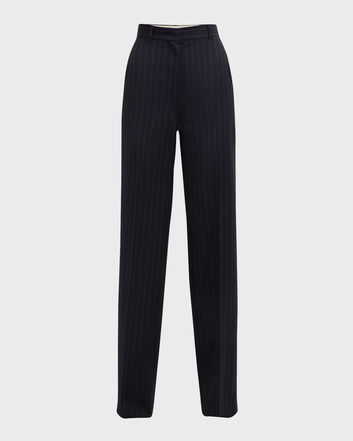 Max Mara Studio Acino High-Rise Pinstripe Wool Canvas Pants