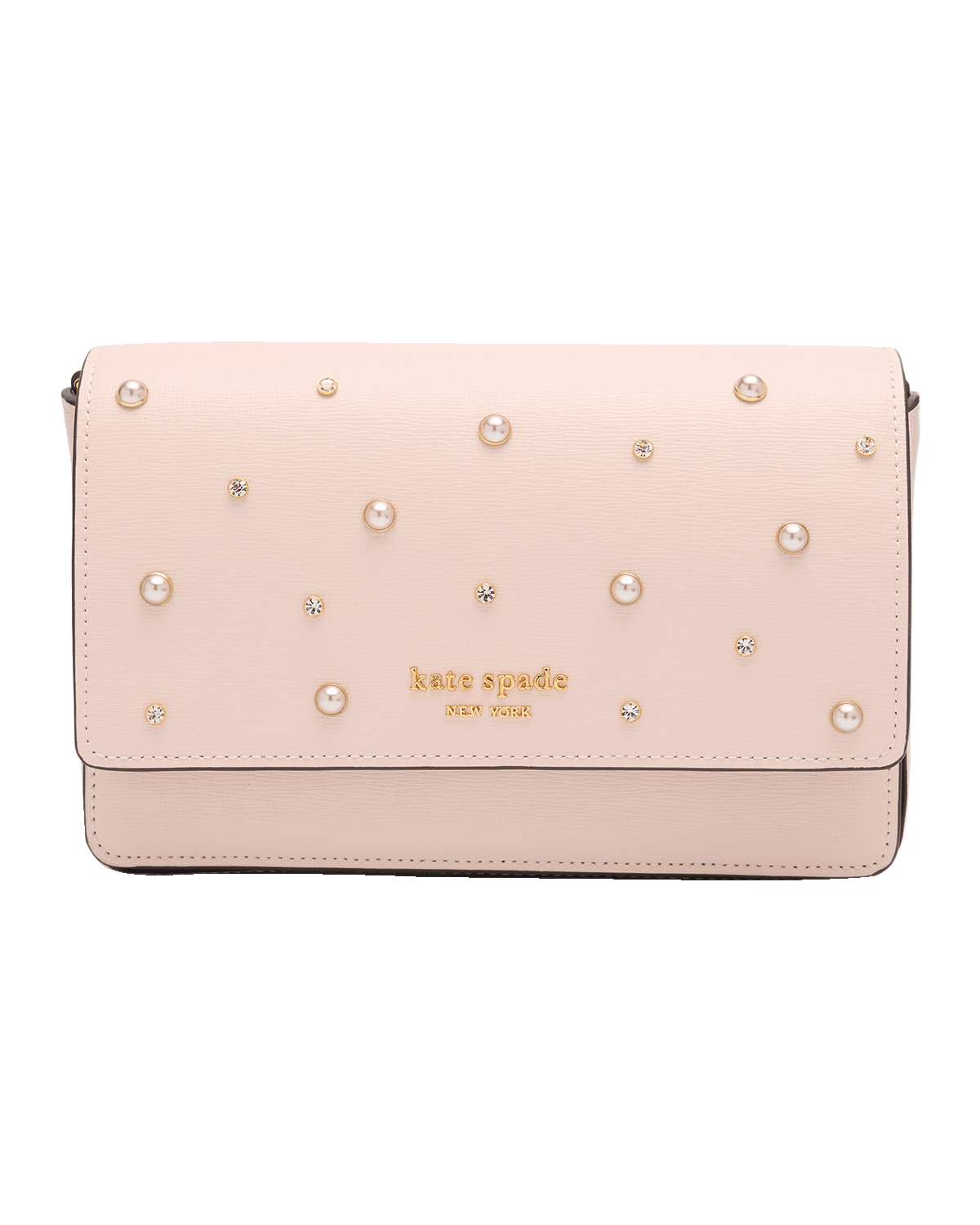 kate spade new york embellished flap leather chain wallet