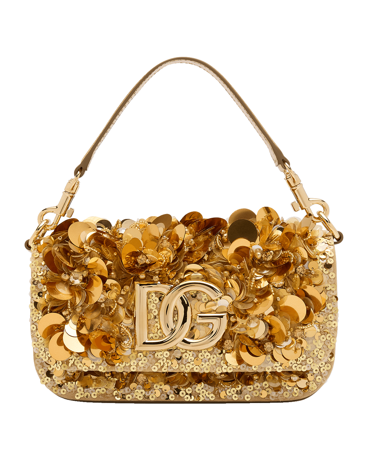Dolce&Gabbana DG Logo Sequined Shoulder Bag
