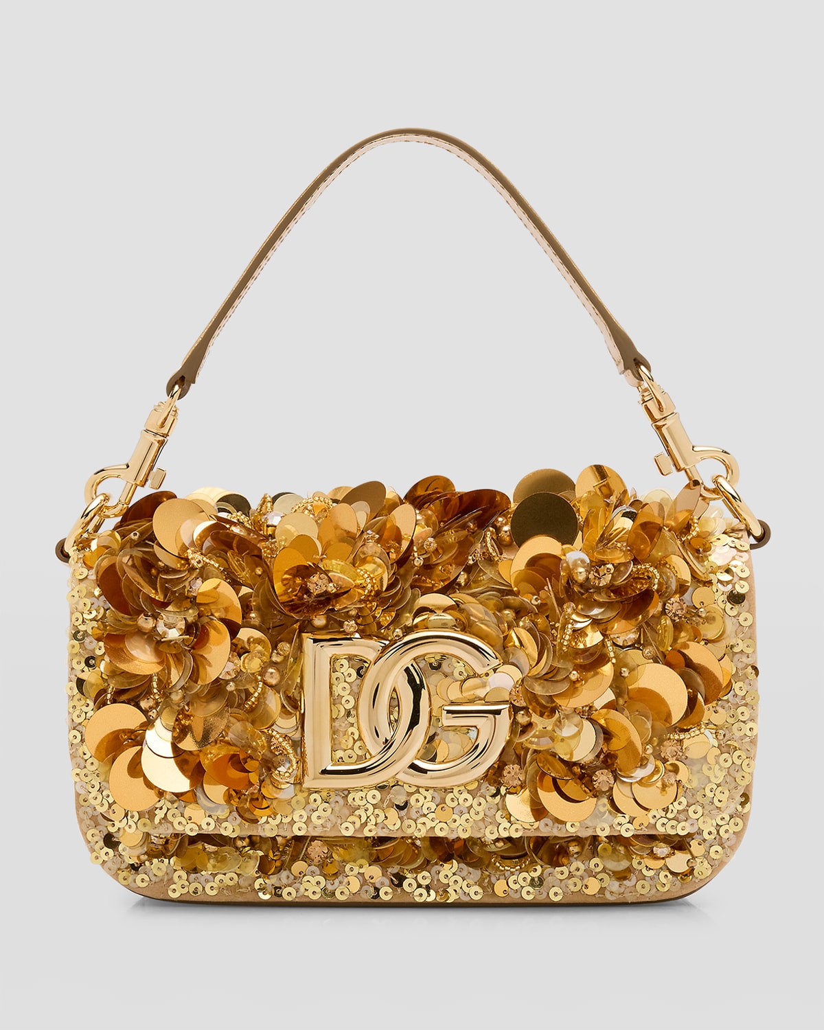 Dolce&Gabbana DG Logo Sequined Shoulder Bag