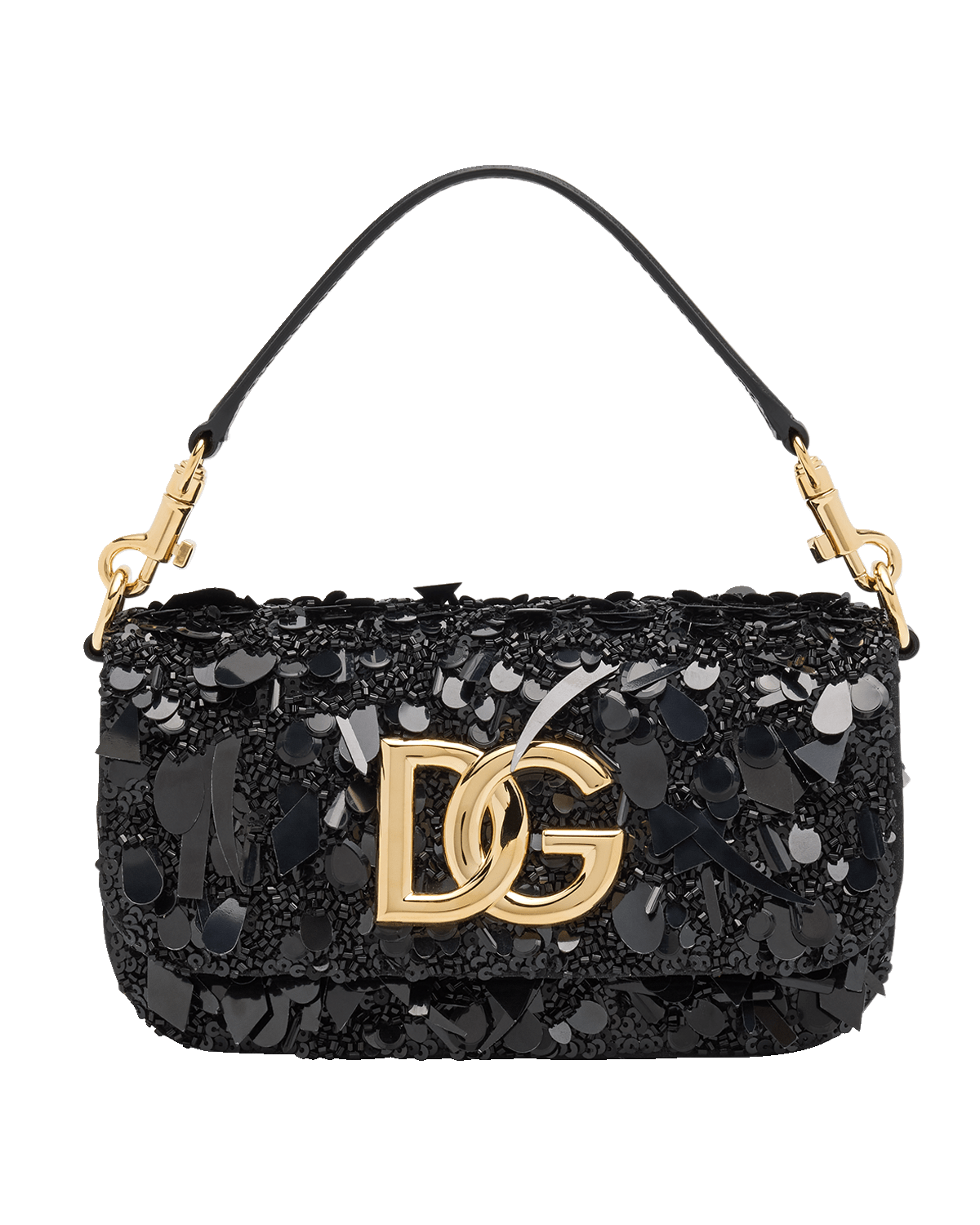 Dolce&Gabbana DG Logo Sequined Top-Handle Bag