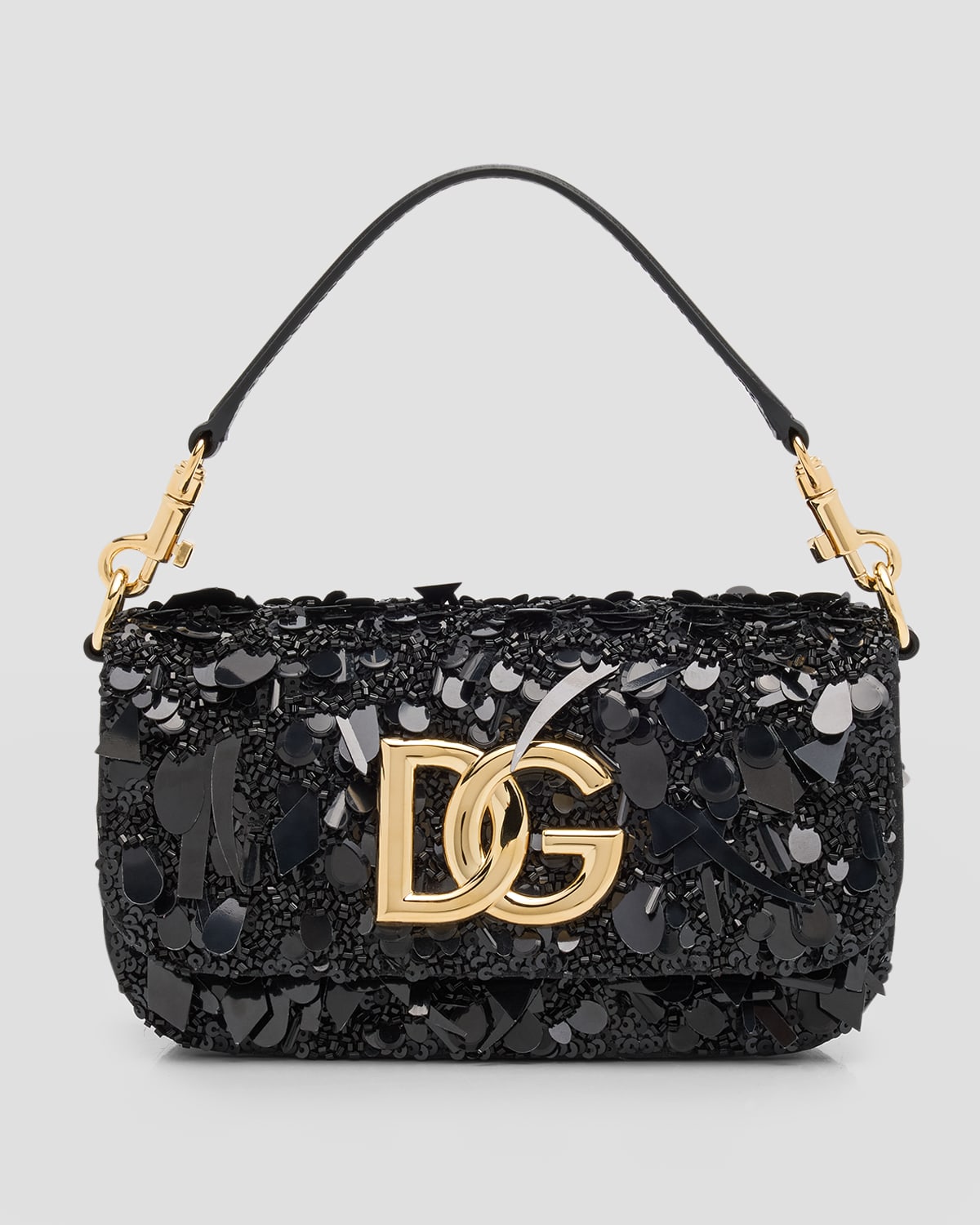 Dolce&Gabbana DG Logo Sequined Top-Handle Bag