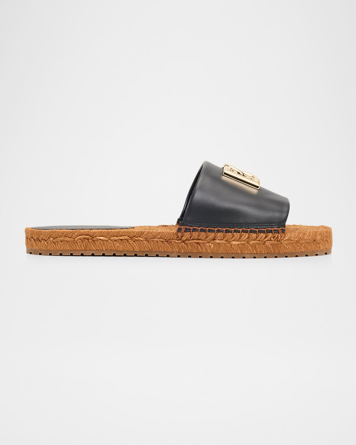 Dolce & Gabbana DG Medallion Napa Espadrille Sandals