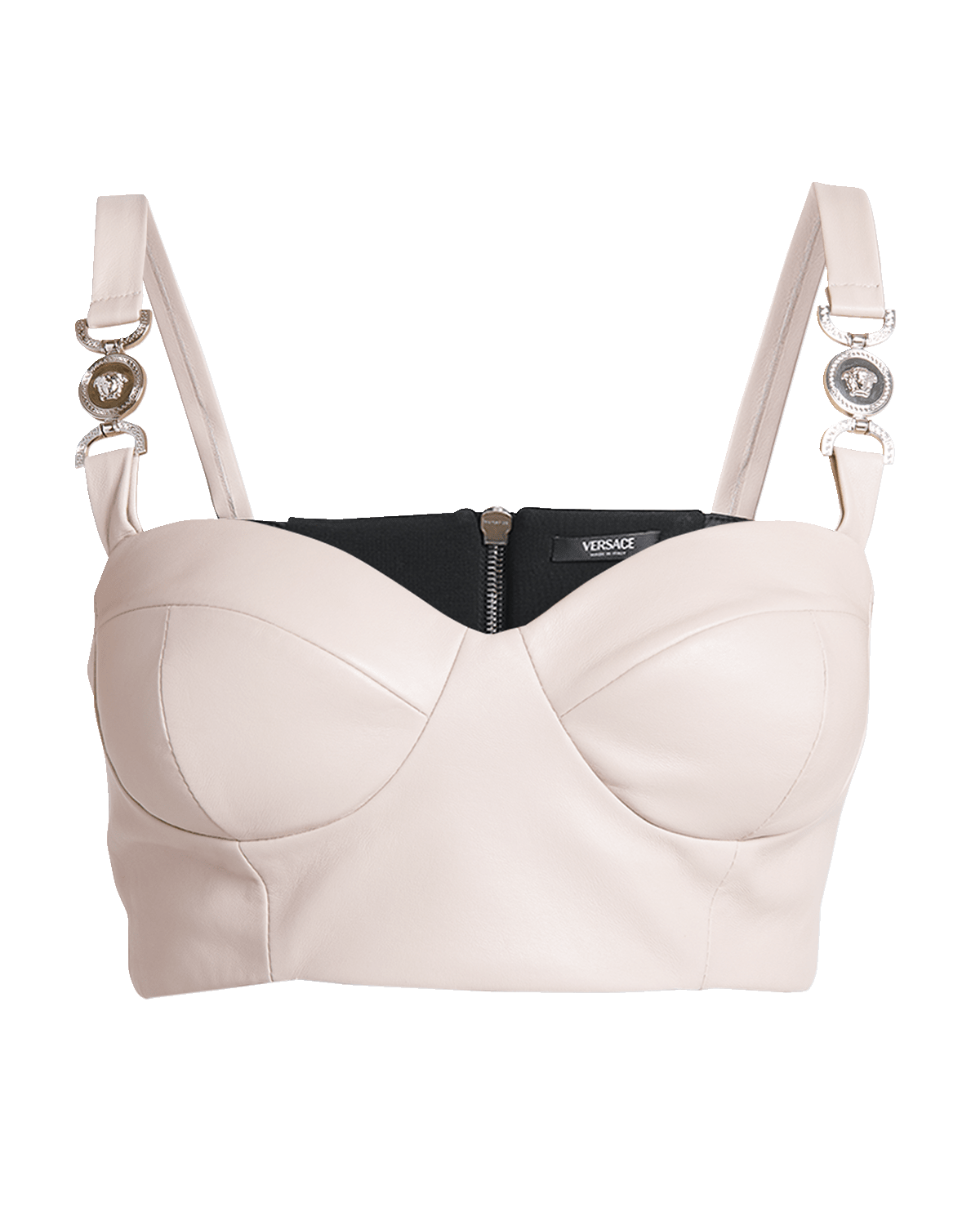 Versace Medusa '95 Leather Crop Bustier Top