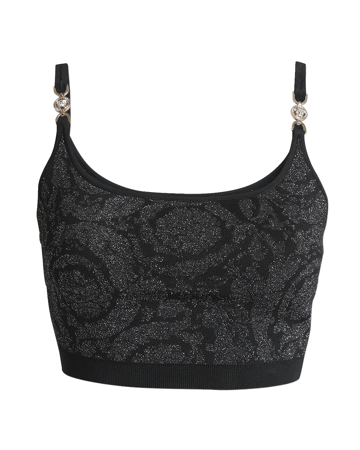 Versace Barocco Textured Knit Crop Top