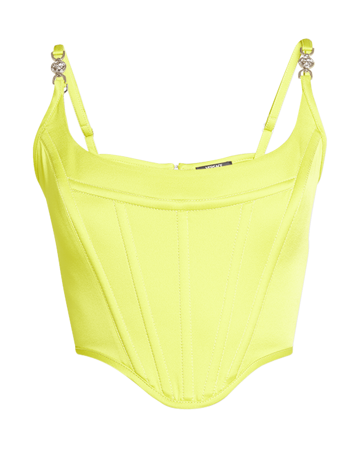 Versace Satin Corset Top with Medusa Hardware