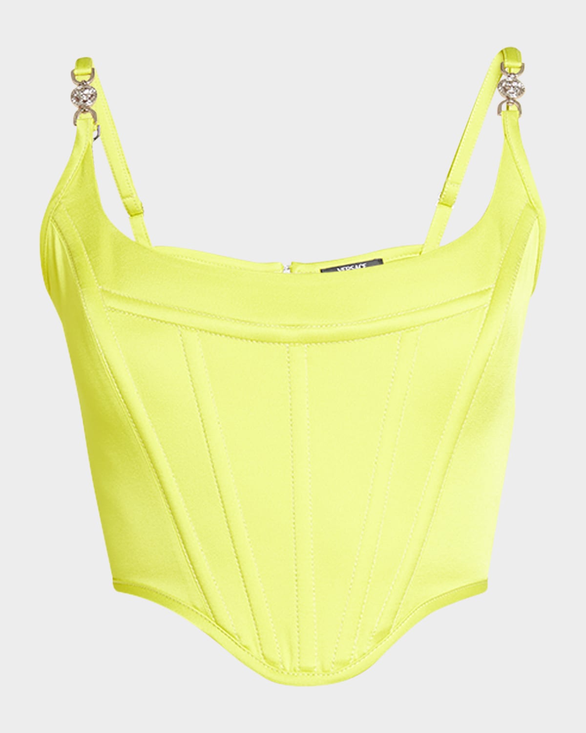 Versace Satin Corset Top with Medusa Hardware