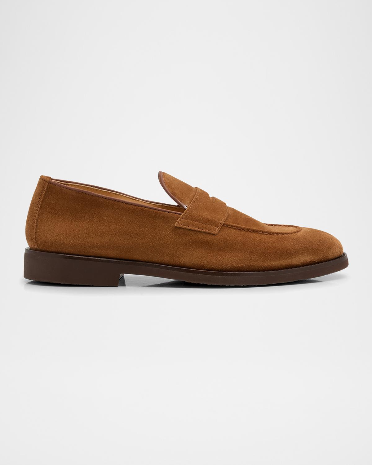 Brunello Cucinelli Men's Suede Penny Loafers