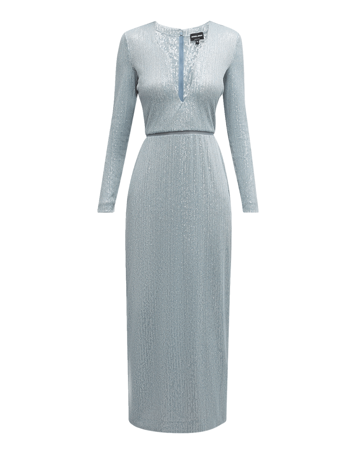 Giorgio Armani Plunging Sequined Knit Dress
