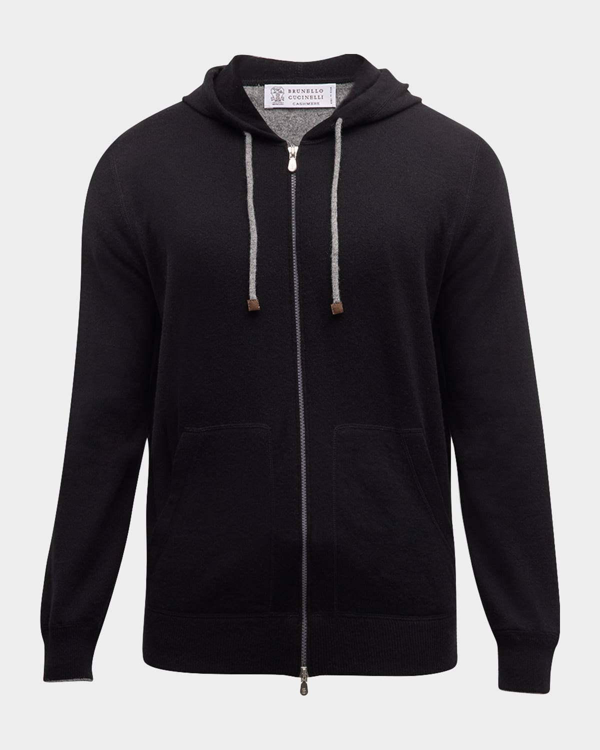 Brunello Cucinelli Men's Cashmere Hooded Full-Zip Sweater