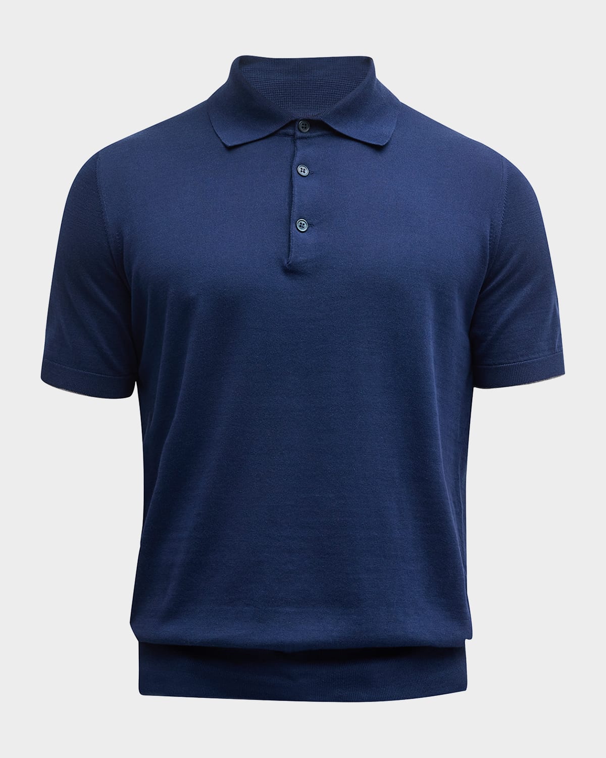 Brunello Cucinelli Men's Cotton Knit Polo Shirt
