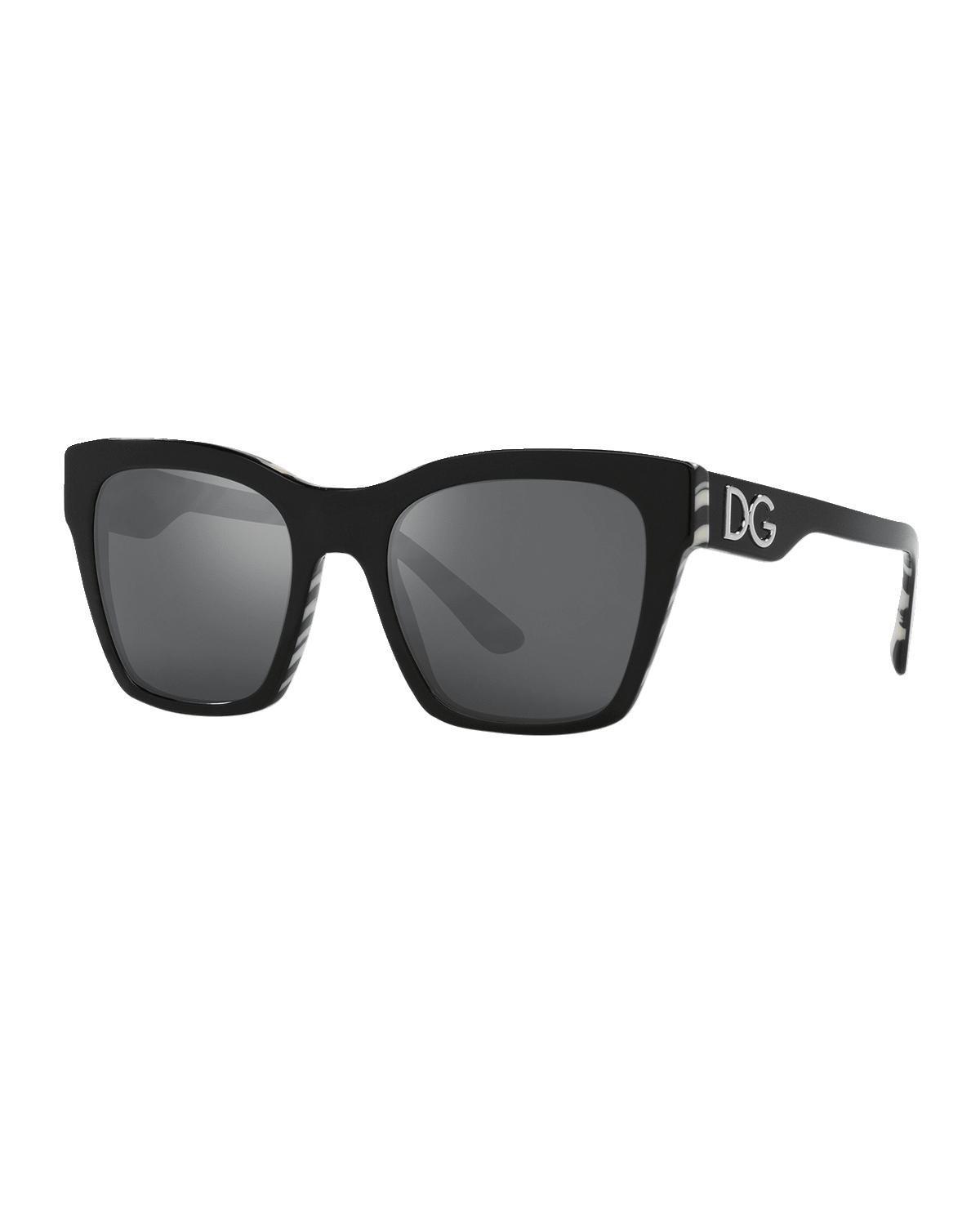 Dolce&Gabbana Mirrored DG Acetate Square Sunglasses