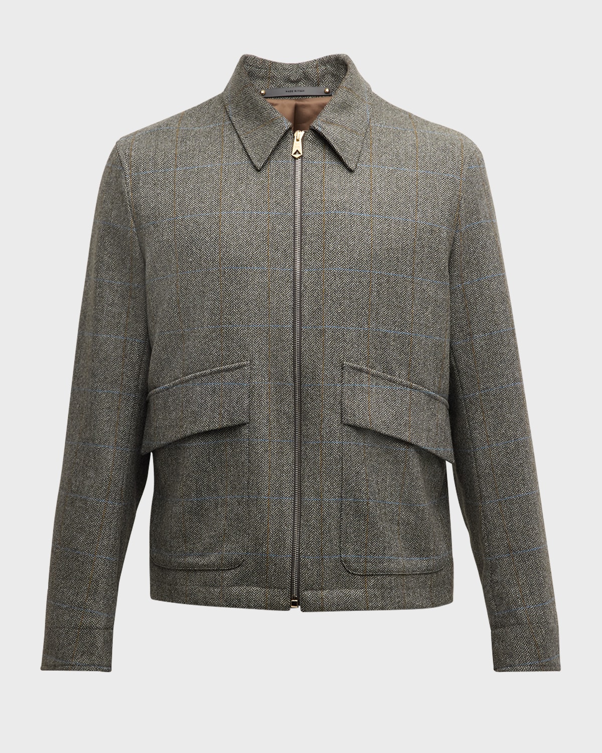 Paul Smith Men's Wool Plaid Blouson Jacket with Pockets