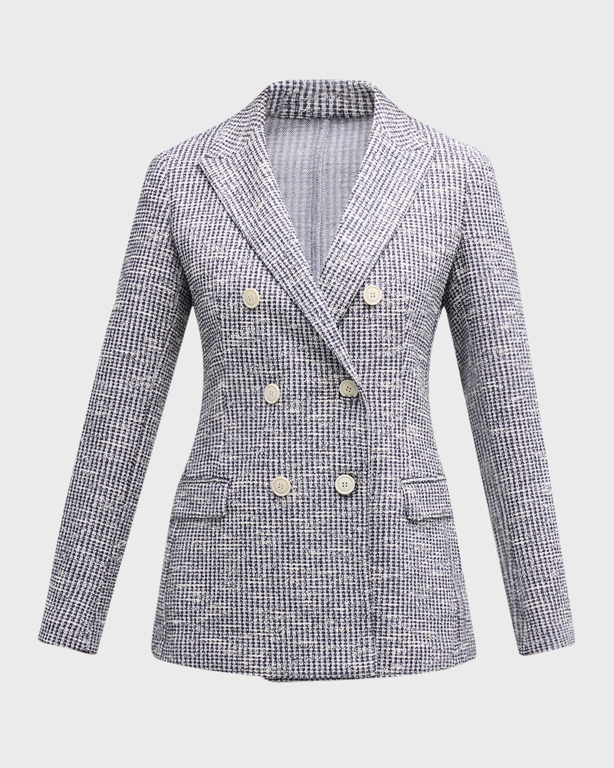 Eleventy Double-Breasted Tweed Blazer