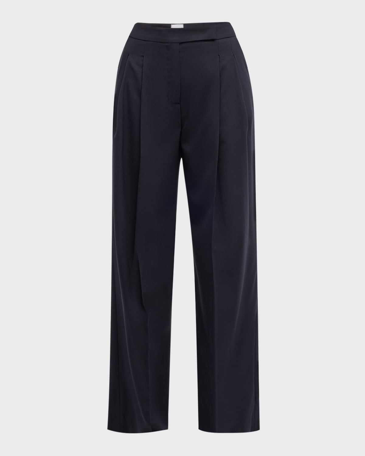Eleventy Wool-Blend Wide-Leg Pants