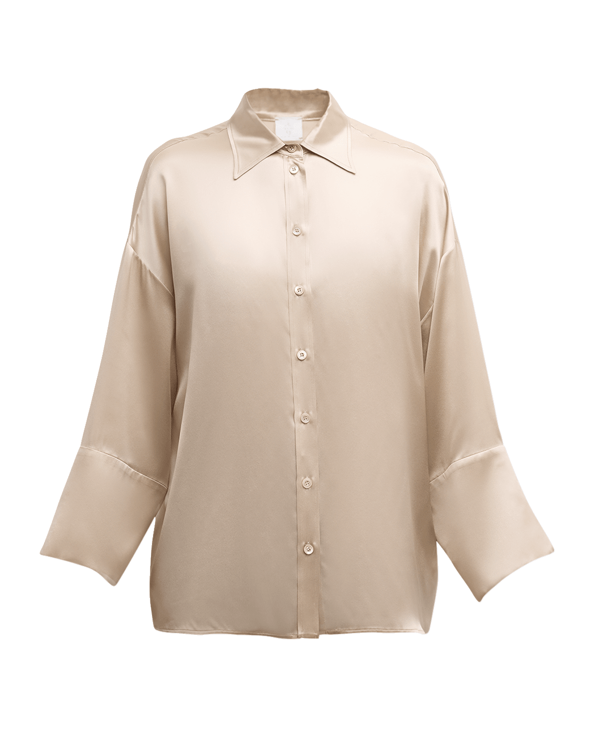 Eleventy Drop-Shoulder Button-Down Silk Shirt