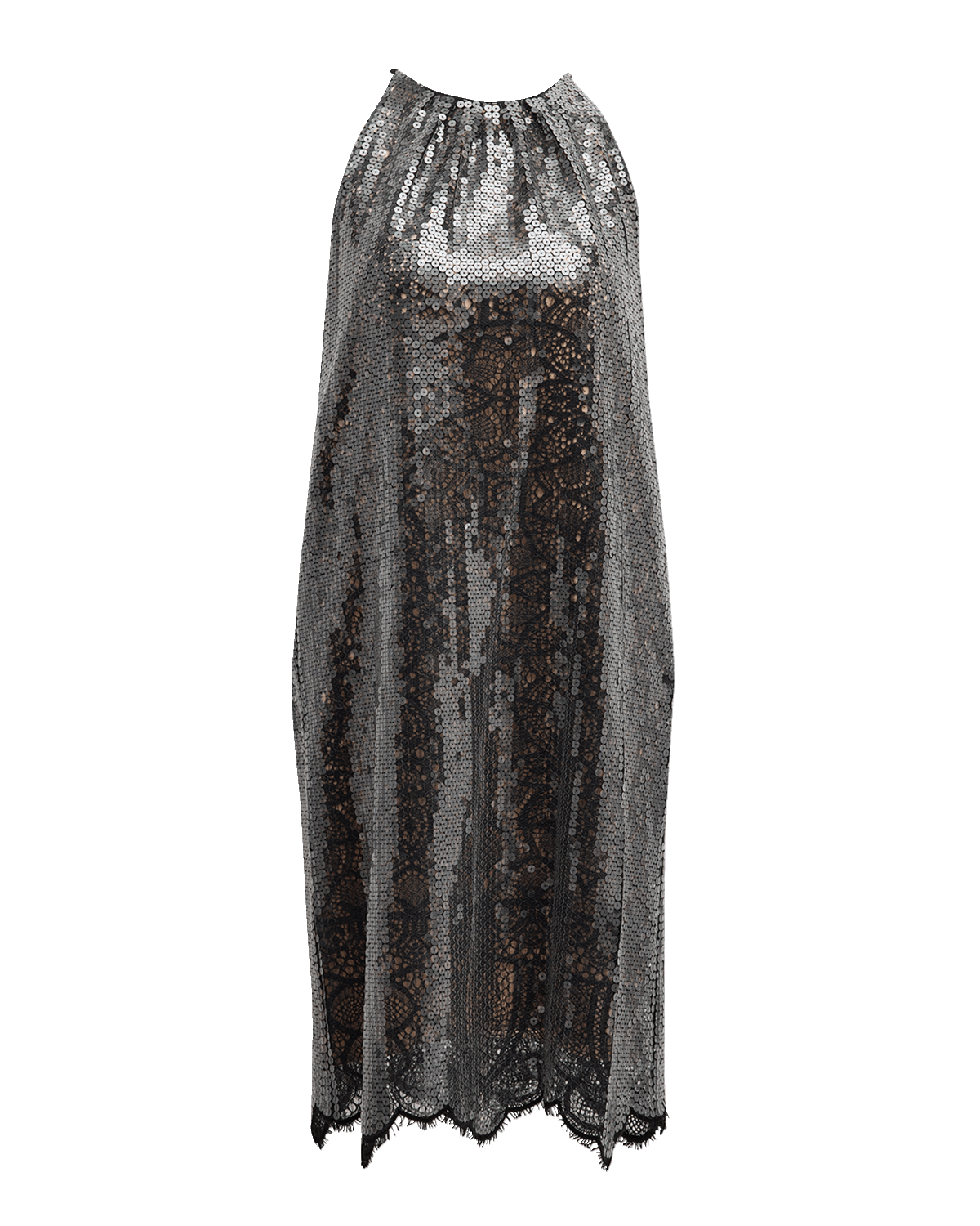 Kobi Halperin Maya Sequin Lace Halter Midi Dress