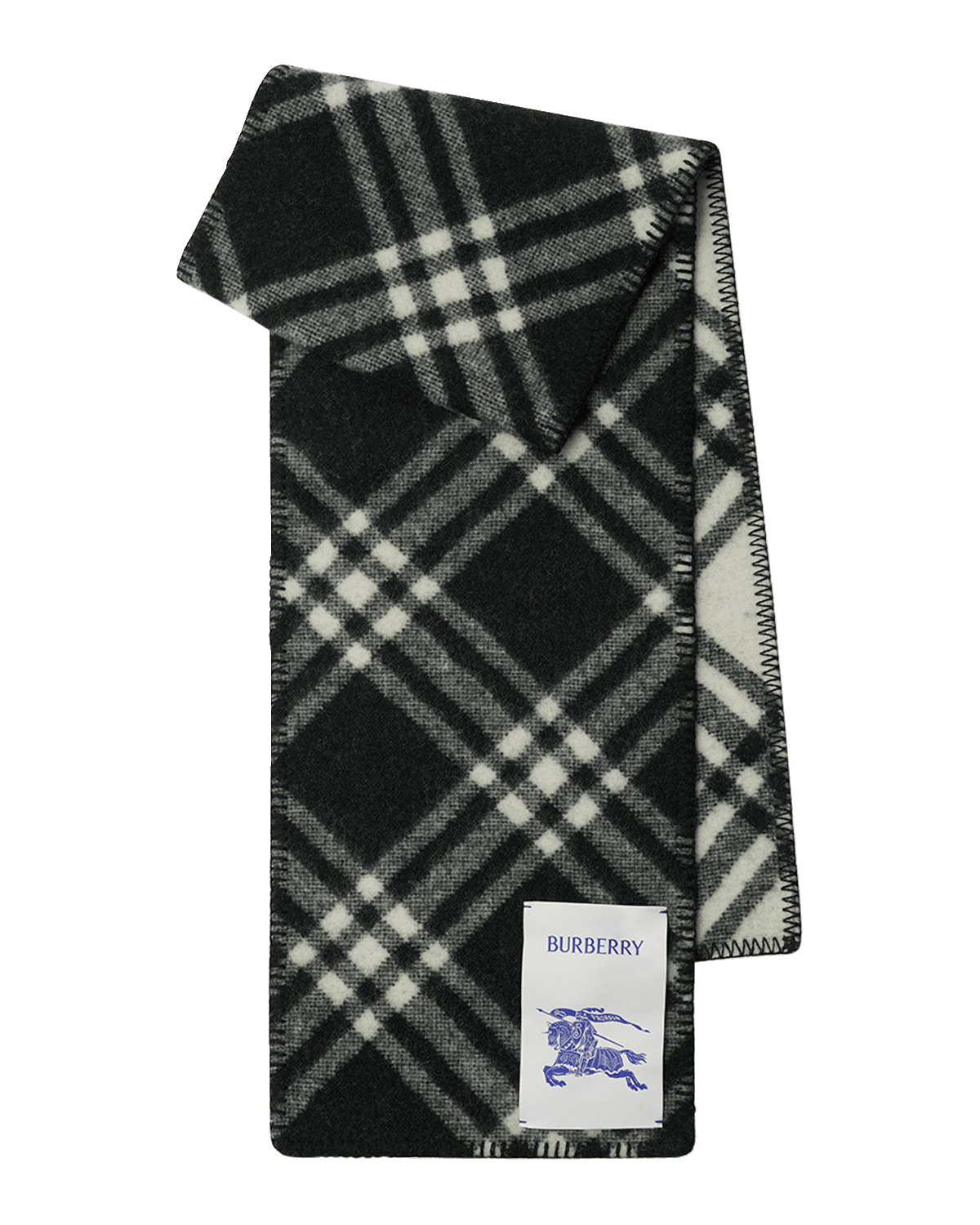 Burberry Men's Wool Check EKD Label Scarf