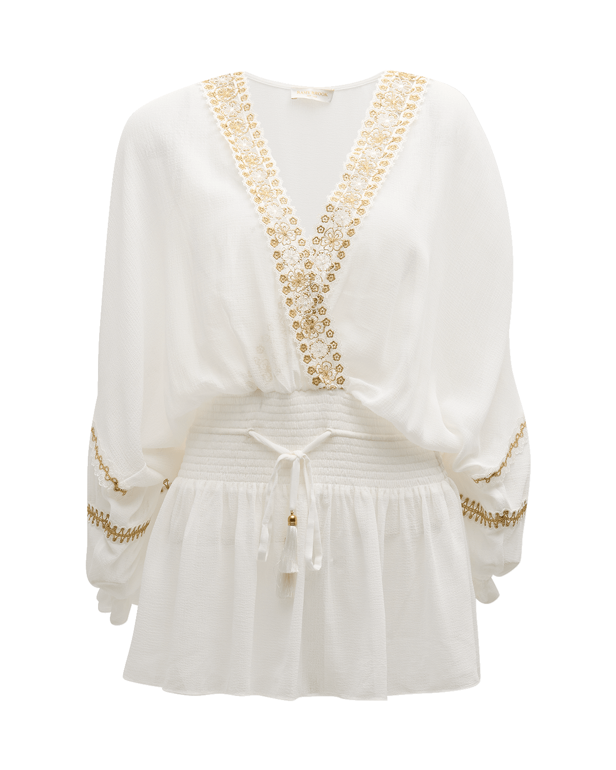 Ramy Brook Tiffany Embroidered Semi-Sheer Mini Dress