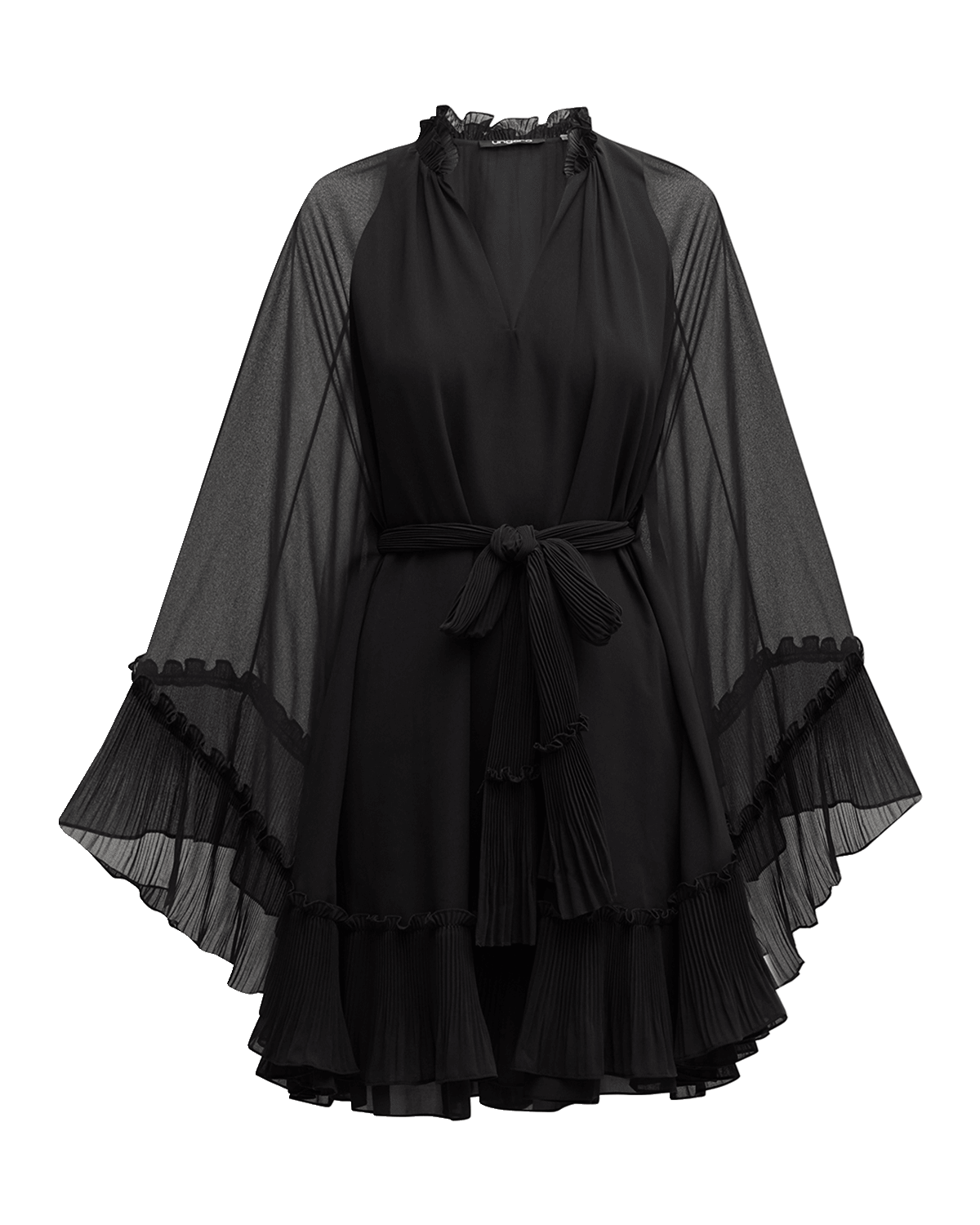 Ungaro Ziva Ruffle-Trim Crepe Chiffon Mini Dress