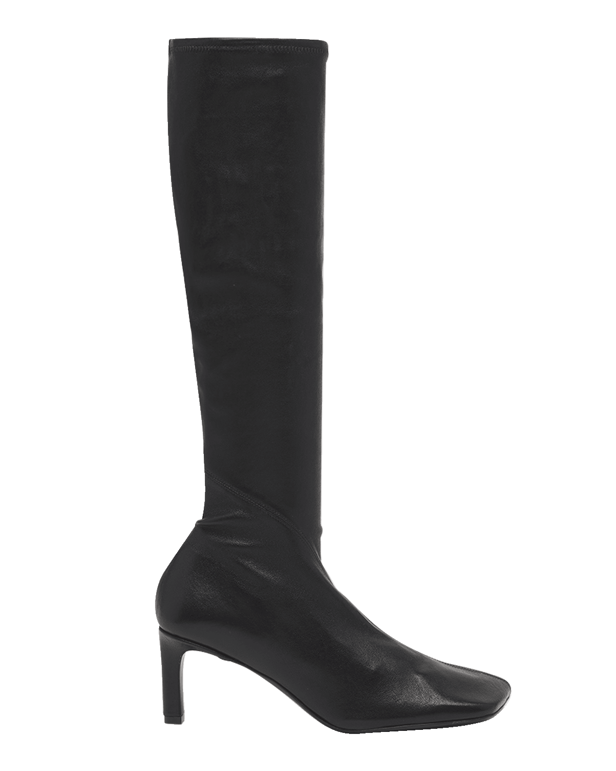 Jil Sander Asymmetrical Stretch Leather Knee Boots