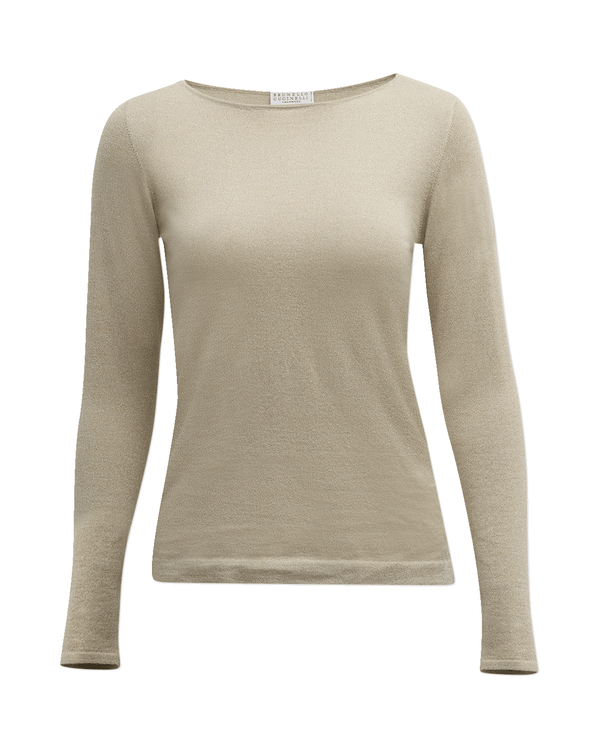 Brunello Cucinelli Metallic Cashmere-Silk Boat-Neck Sweater