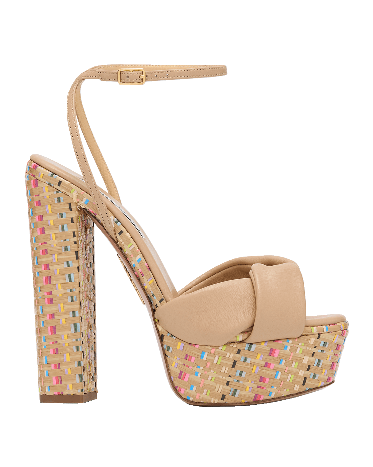 Aquazzura Olie Twisted Leather Platform Sandals
