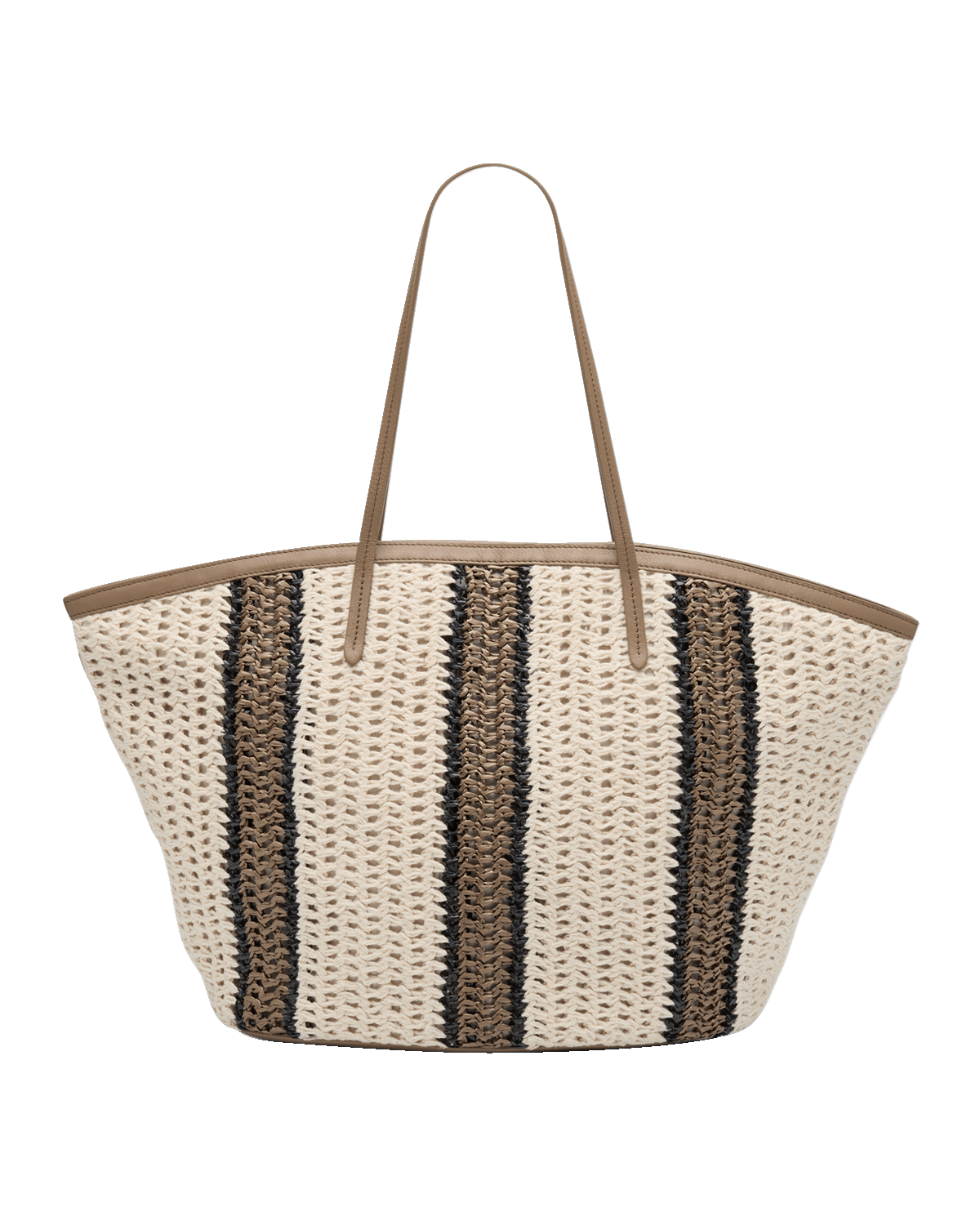 Brunello Cucinelli Striped Crochet Tote Bag
