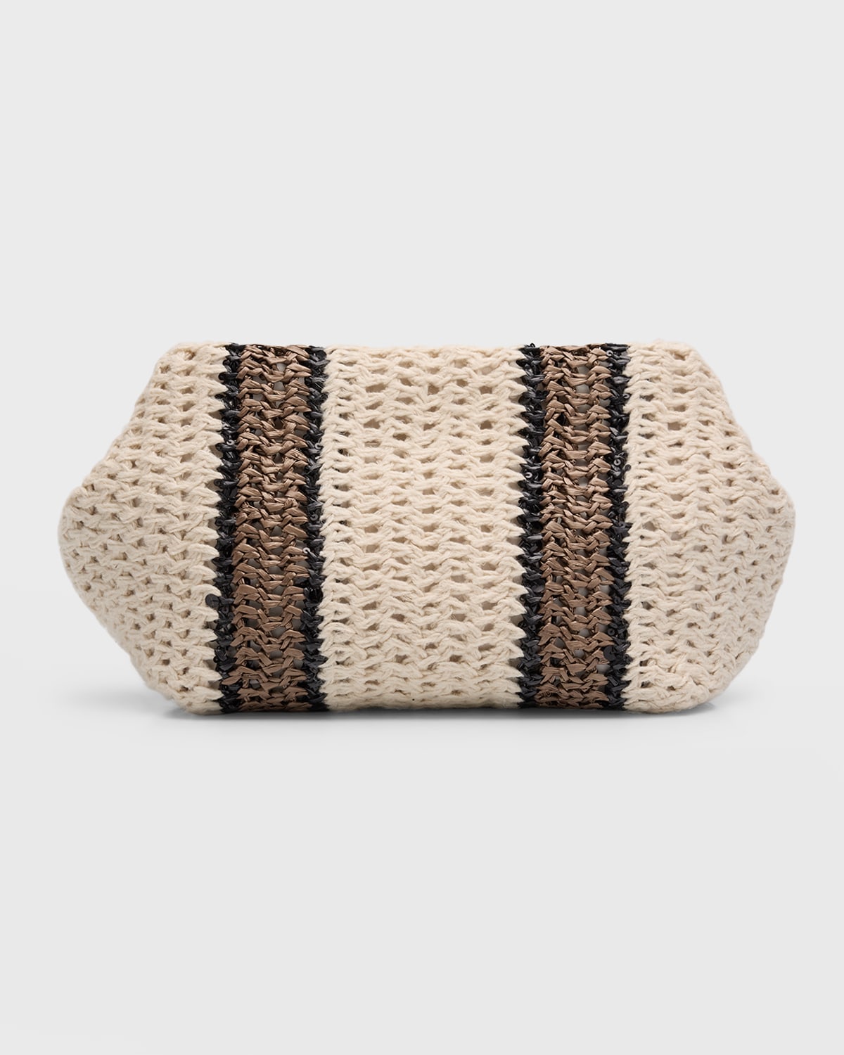 Brunello Cucinelli Striped Crochet Clutch Bag
