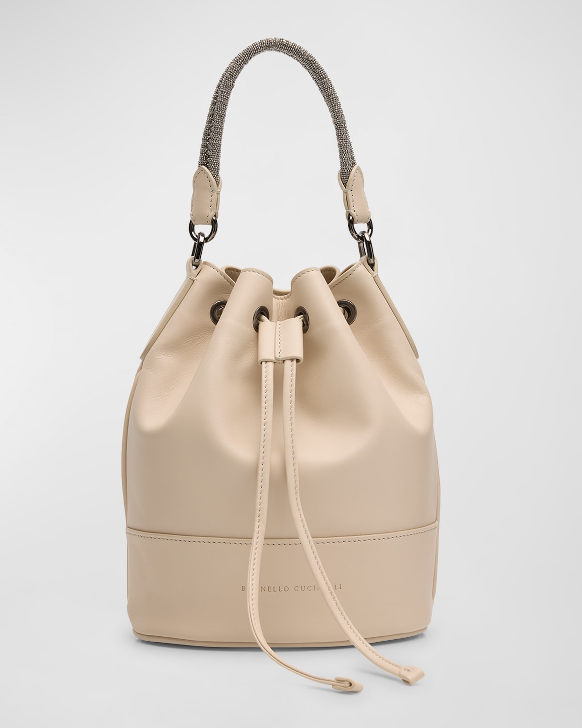 Brunello Cucinelli Monili Braided Leather Bucket Bag