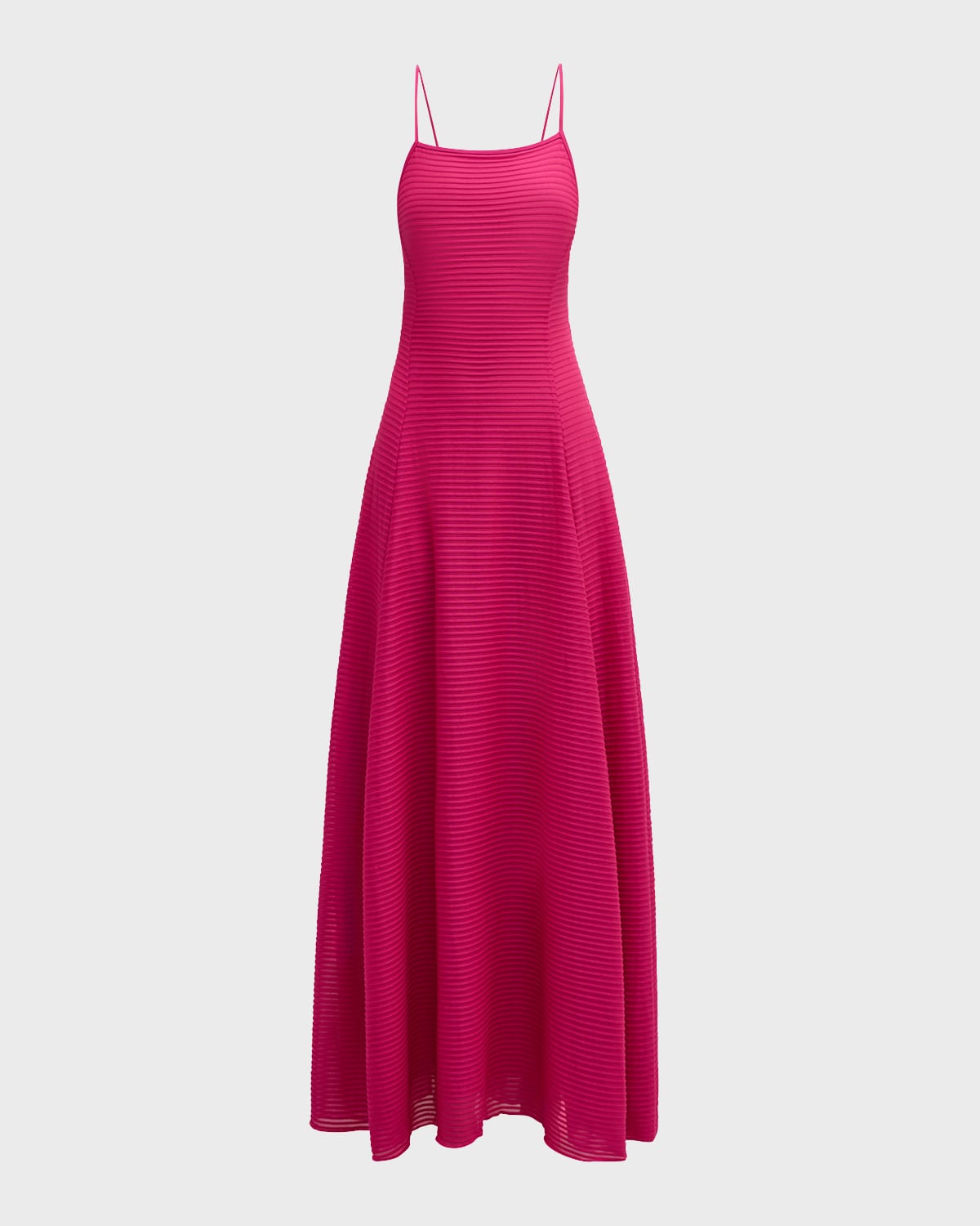 Emporio Armani Ribbed A-Line Jersey Halter Maxi Dress