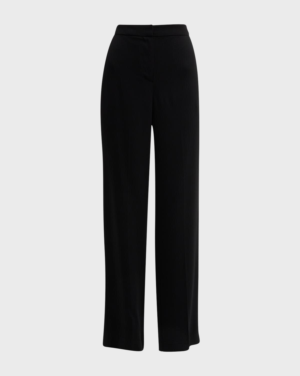 Natori Mid-Rise Straight-Leg Stretch Crepe Pants