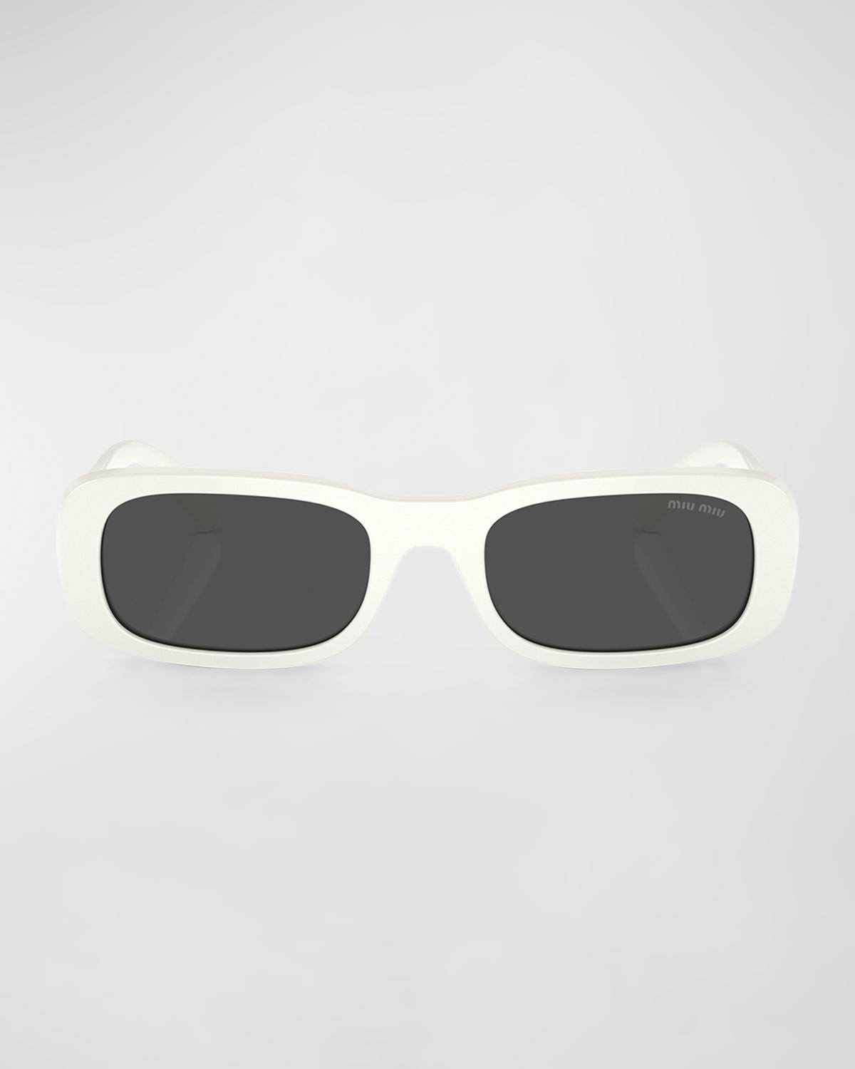 Miu Miu Logo Acetate Rectangular Sunglasses