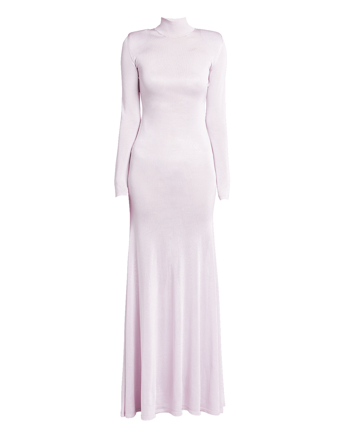 TOM FORD Turtleneck Strong-Shoulder Long-Sleeve Slinky Jersey Maxi Dress