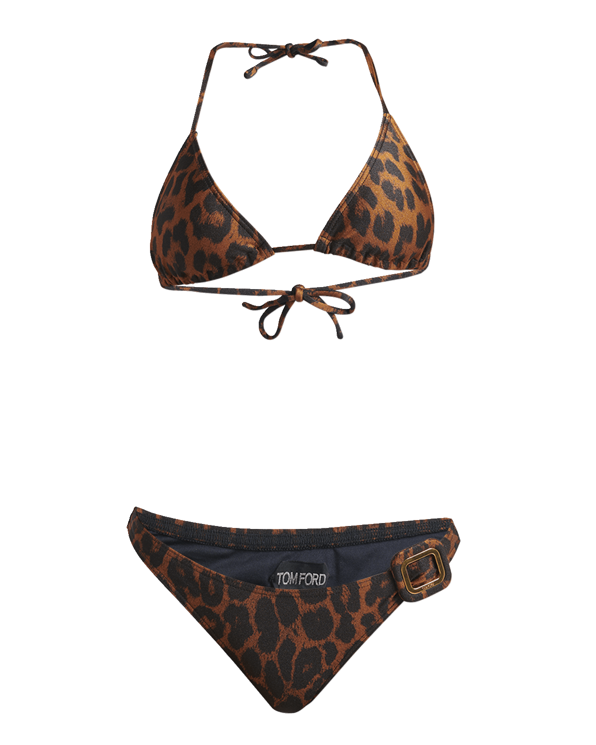 TOM FORD Leopard-Print Buckle Triangle Bikini Set