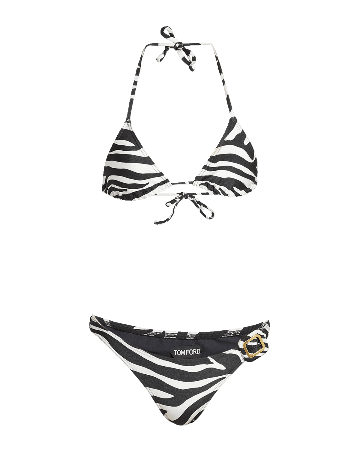 TOM FORD Zebra-Print Buckle Triangle Bikini Set