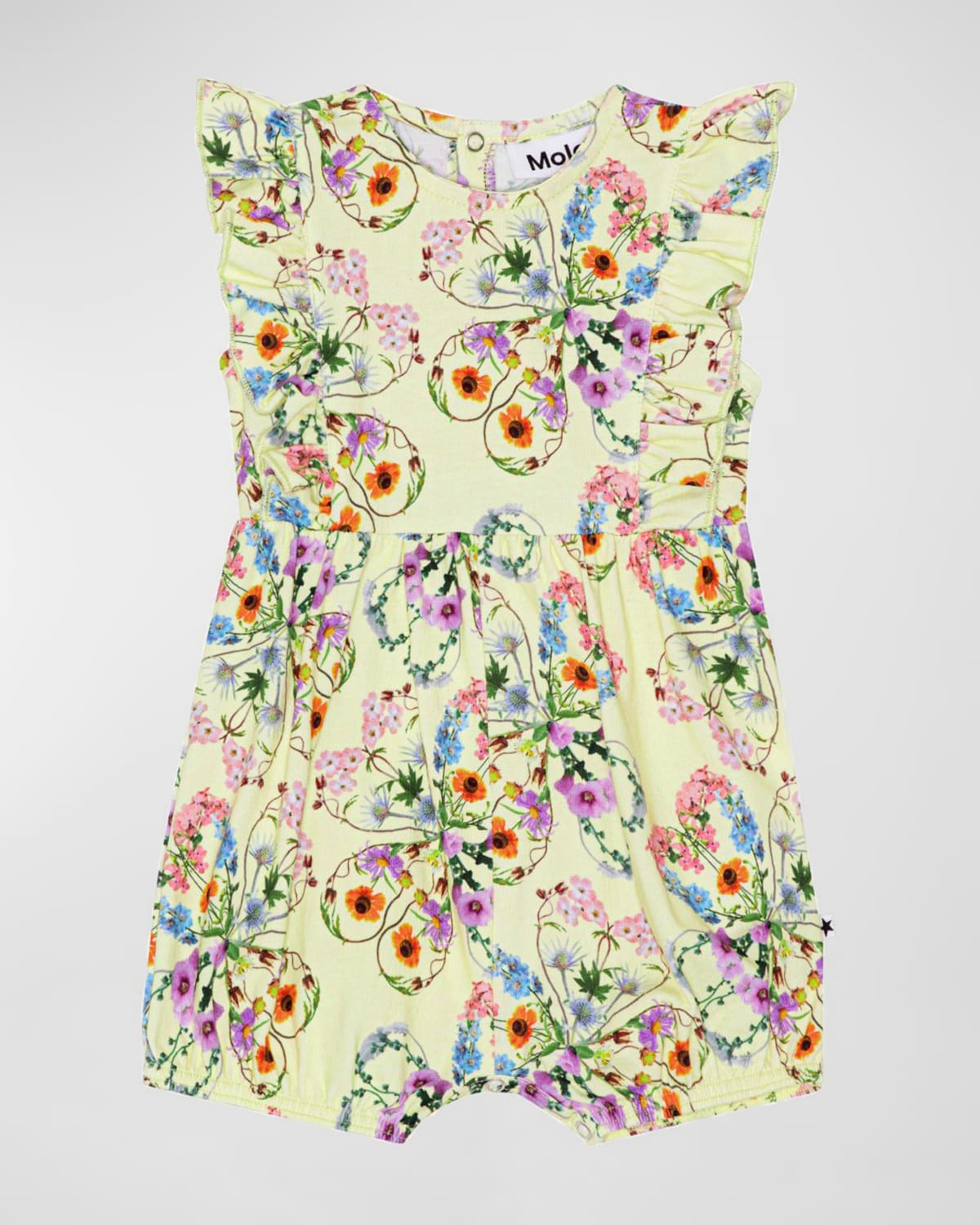 Molo Girl's Felicia Floral-Print Romper, Size 3M-18M