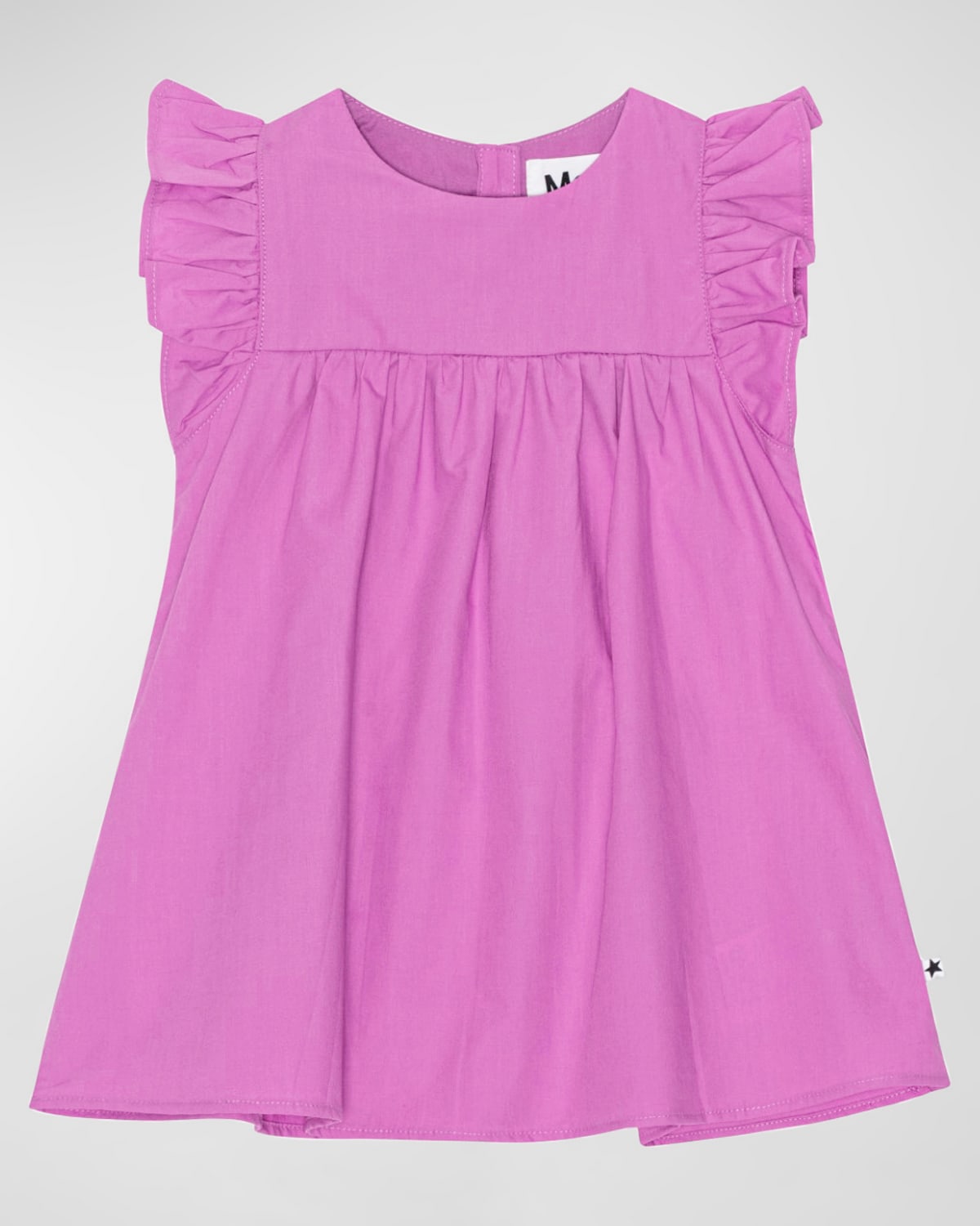 Molo Girl's Cacao Ruffle Trim Dress, Size 6M-2