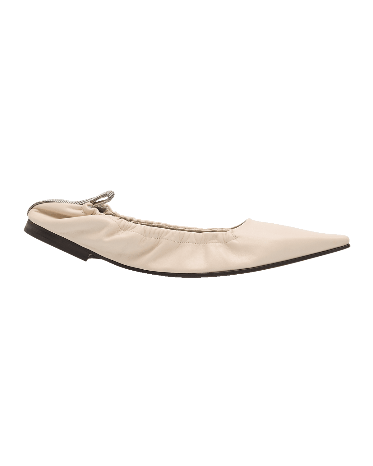 Brunello Cucinelli Leather Monili Point Ballerina Flats