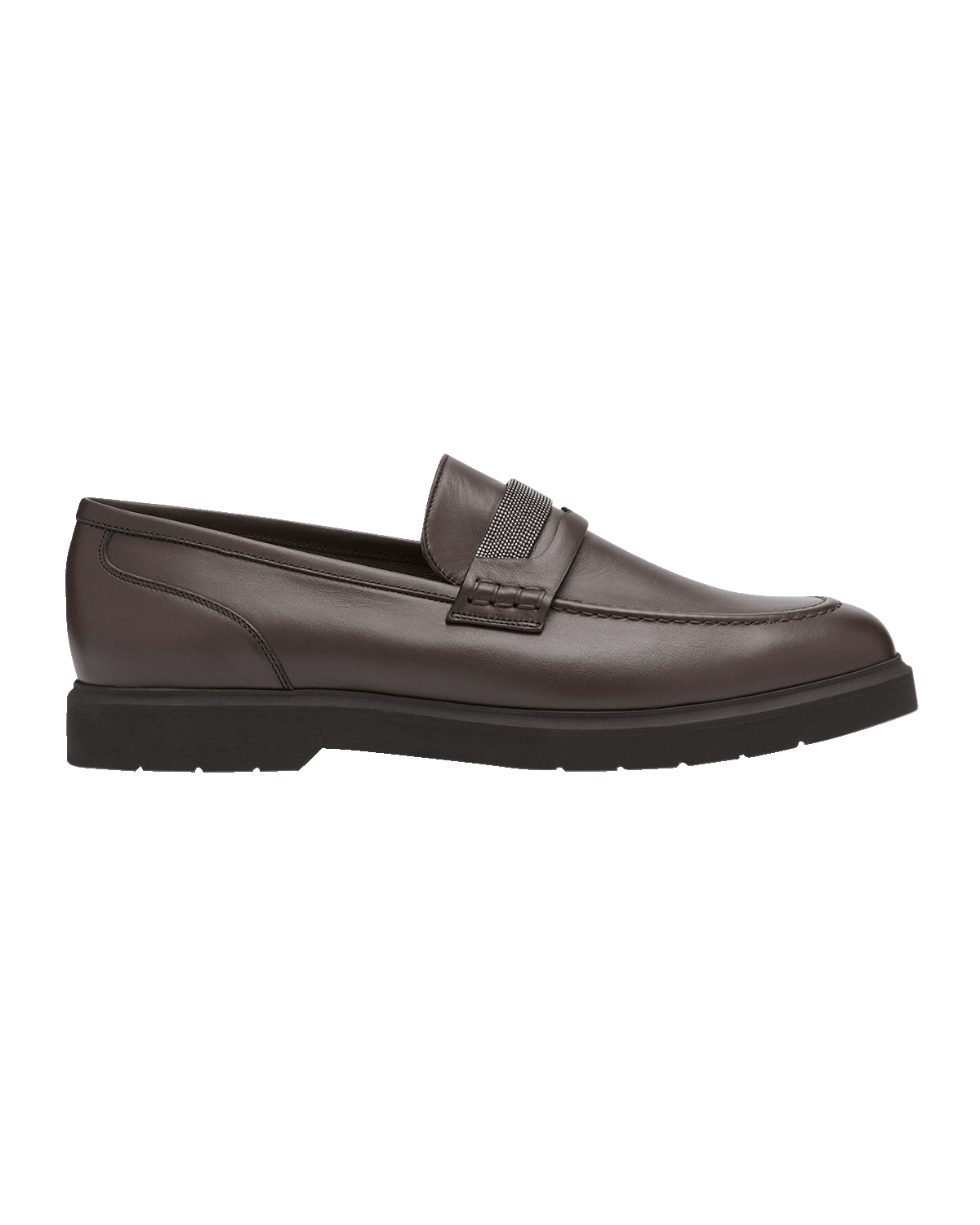 Brunello Cucinelli Leather Monili Penny Loafers
