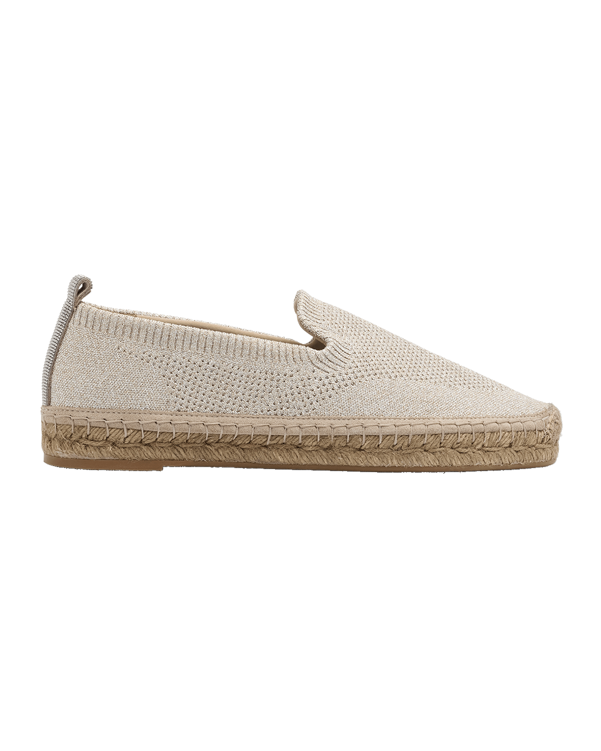 Brunello Cucinelli Metallic Knit Espadrille Loafers