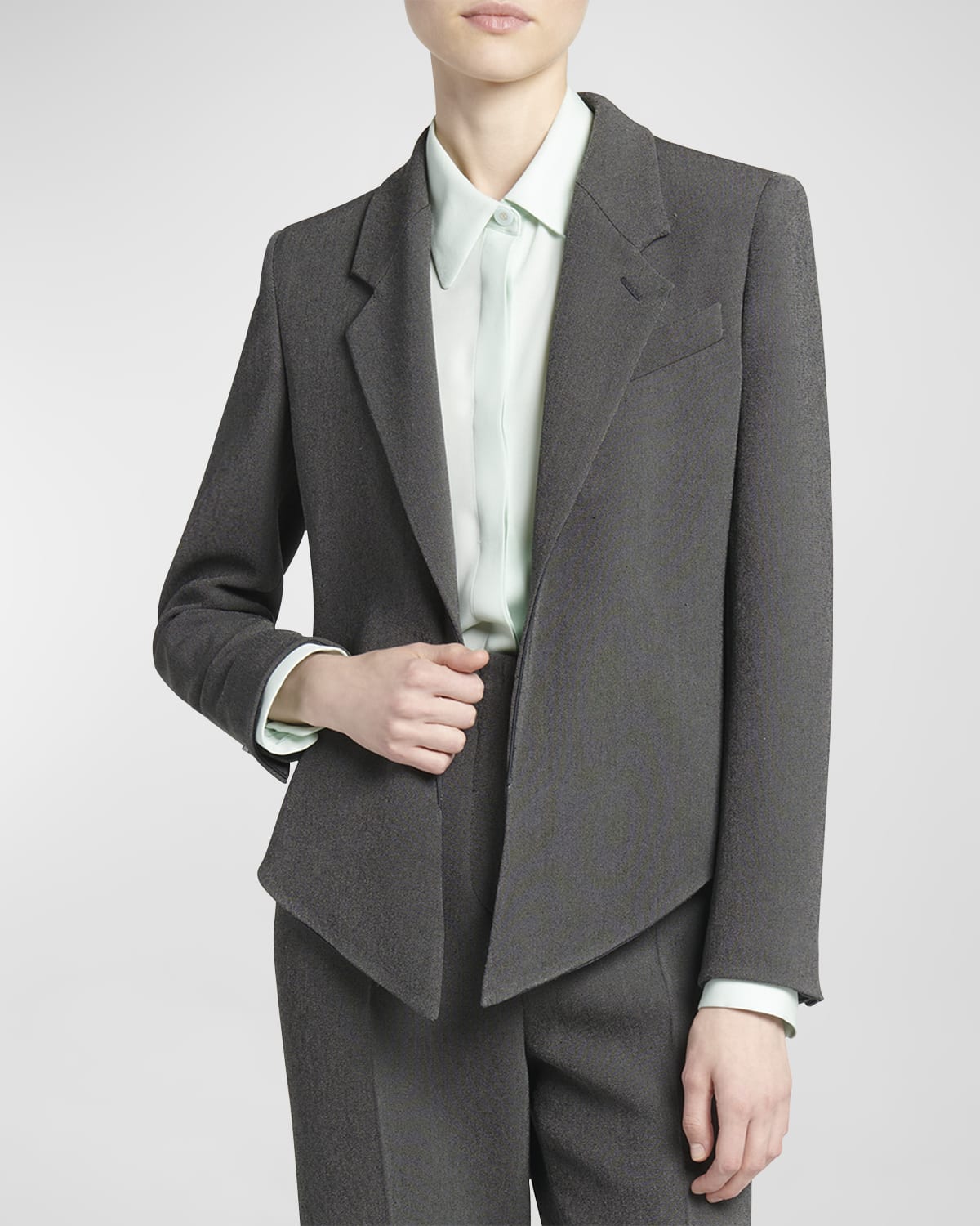 Giorgio Armani Open-Front Textured Viscose Blazer