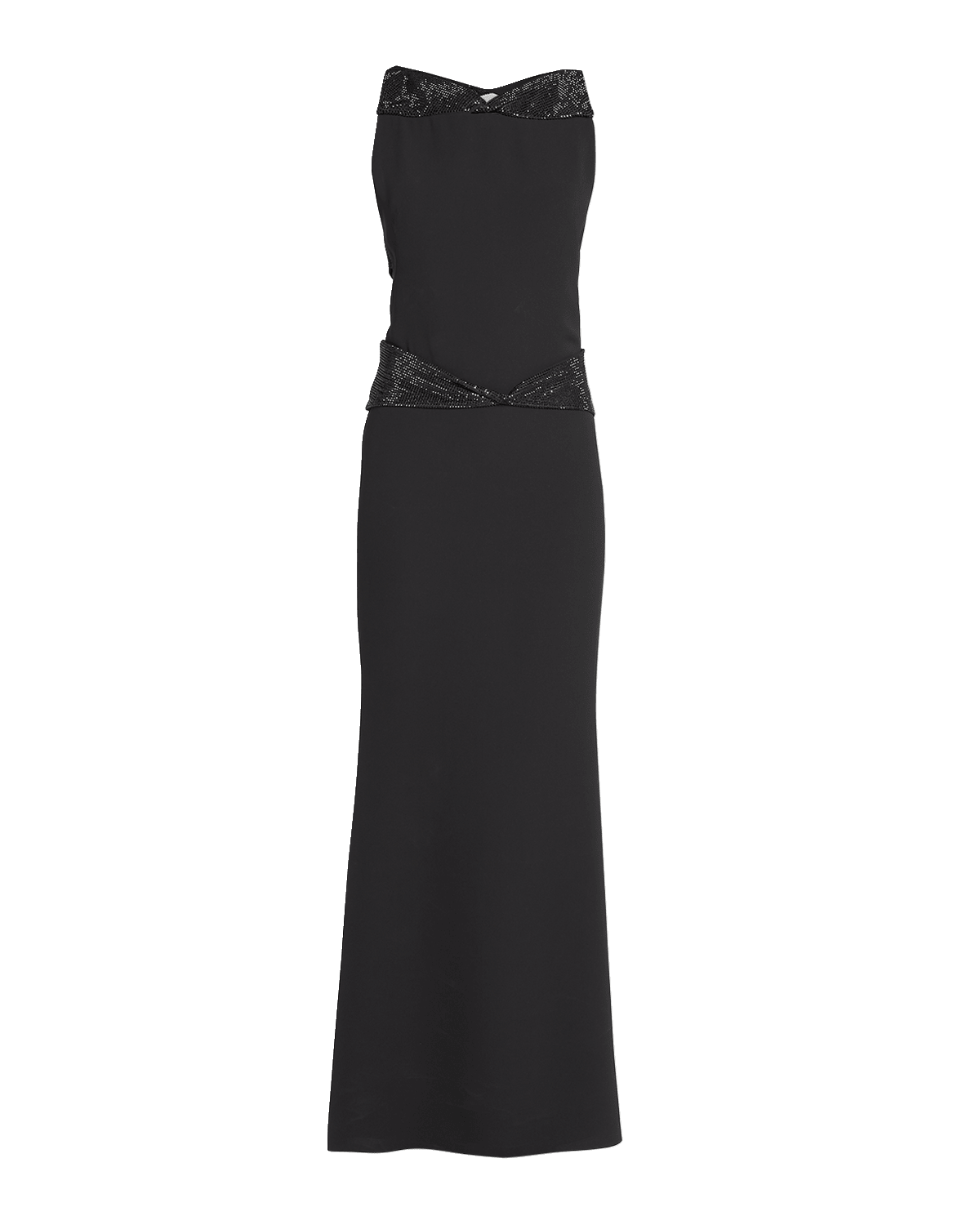 Giorgio Armani Crystal Back Cutout Trumpet Silk Gown
