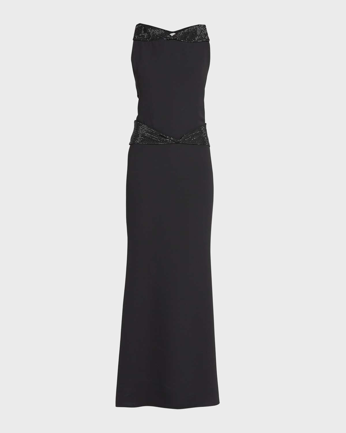 Giorgio Armani Crystal Back Cutout Trumpet Silk Gown
