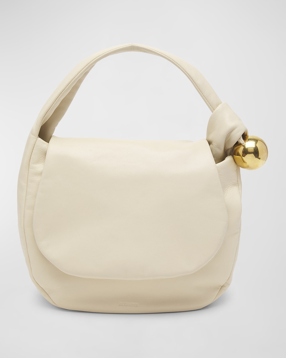 Jil Sander Sphere Flat Napa Leather Shoulder Bag