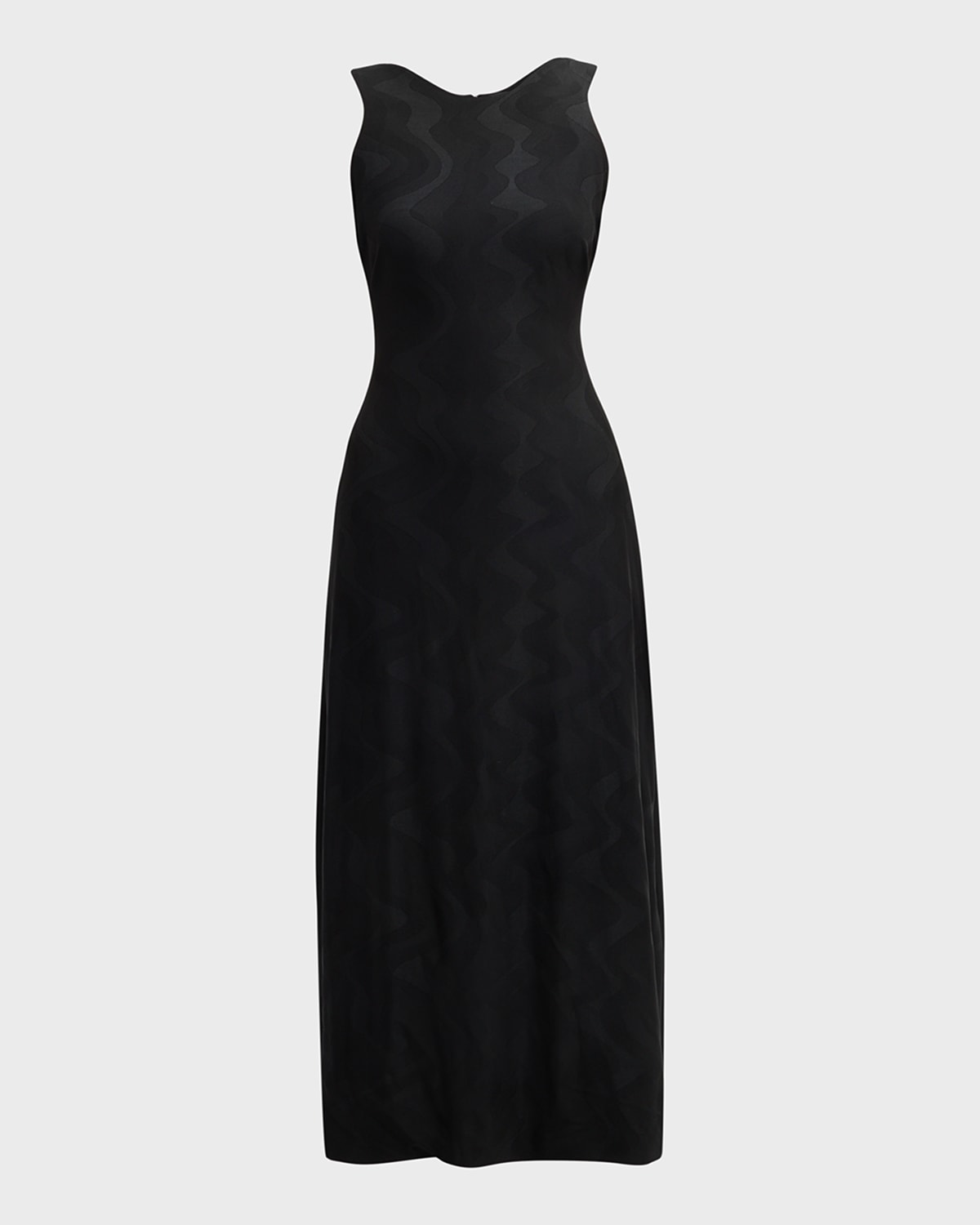 Giorgio Armani Wave Jersey Jacquard Sleeveless Maxi Dress