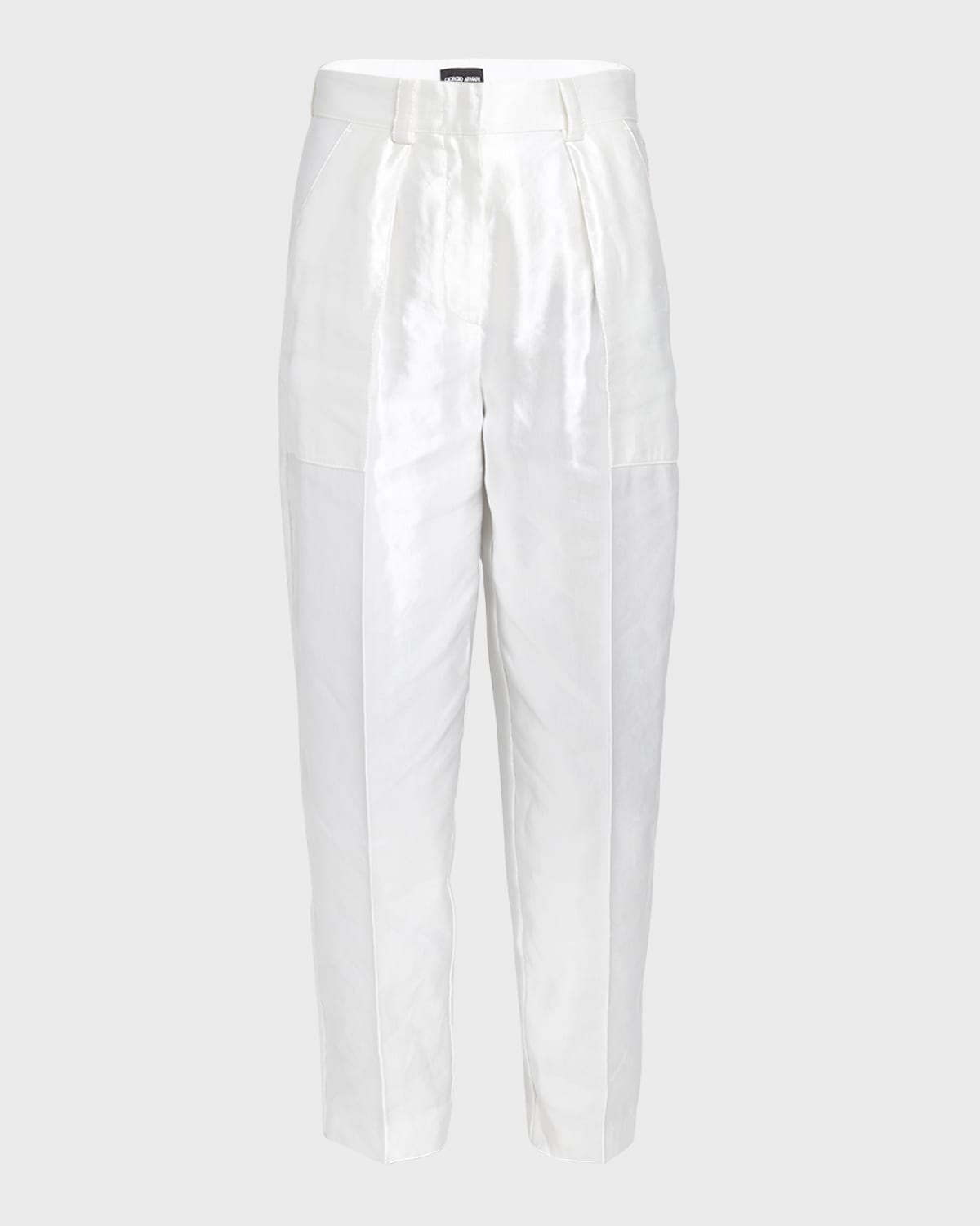 Giorgio Armani Pintuck Linen Silk Cigarette Trousers