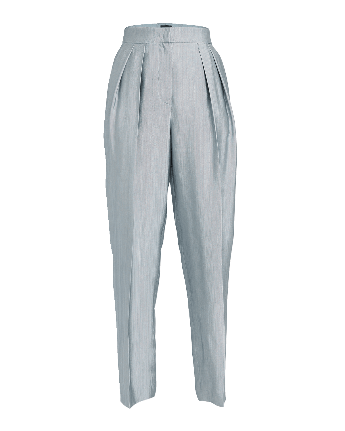 Giorgio Armani Textured Viscose Tapered-Leg Pleated Trousers